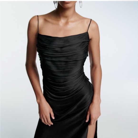 NWT - Zara Draped Midi Dress, S - Picture 2 of 5